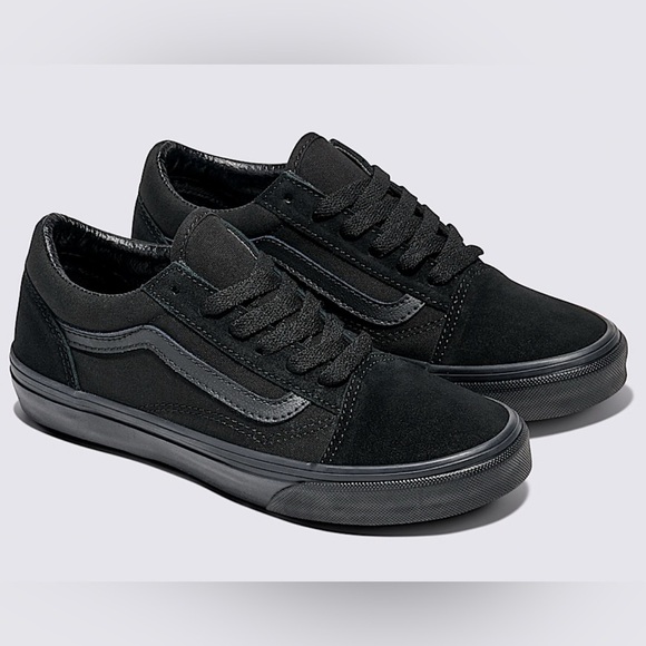 New Unisex kids  All Black Old Skool Platform Canvas Suede Walking Shoes US 13.5 - Picture 1 of 10